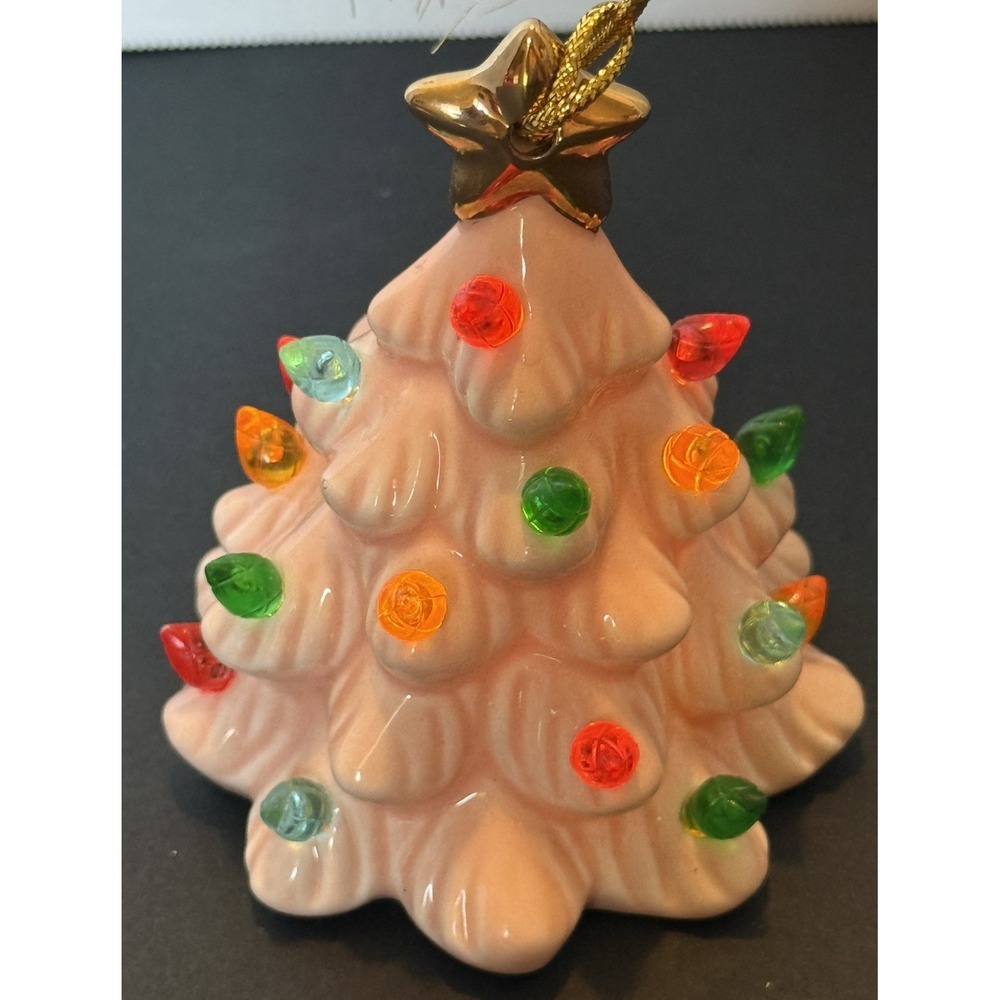 Lenox Treasured Traditions Pink Lit Tree Ornament 3.75" Nostalgic, Vintage Style